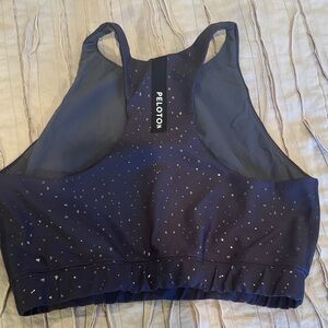 Peloton Women's Navy Sports Bra with Speckled Design